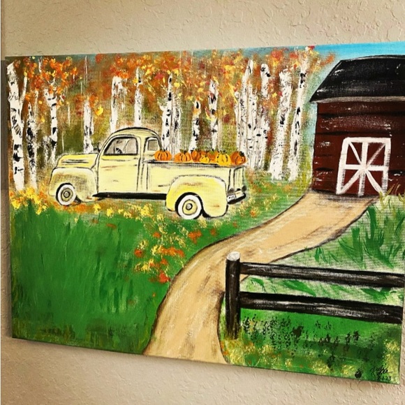 Original Rustic Fall Painting - Picture 9 of 13